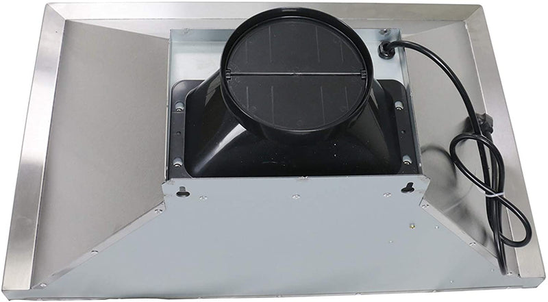 Leyso RH-WS-36 41.5”H Stainless Steel Range hood 3 Speeds, 6” Round Top Vent 760 CFM, 2 LED Lights, Baffle Filters (36" Wall Mount)
