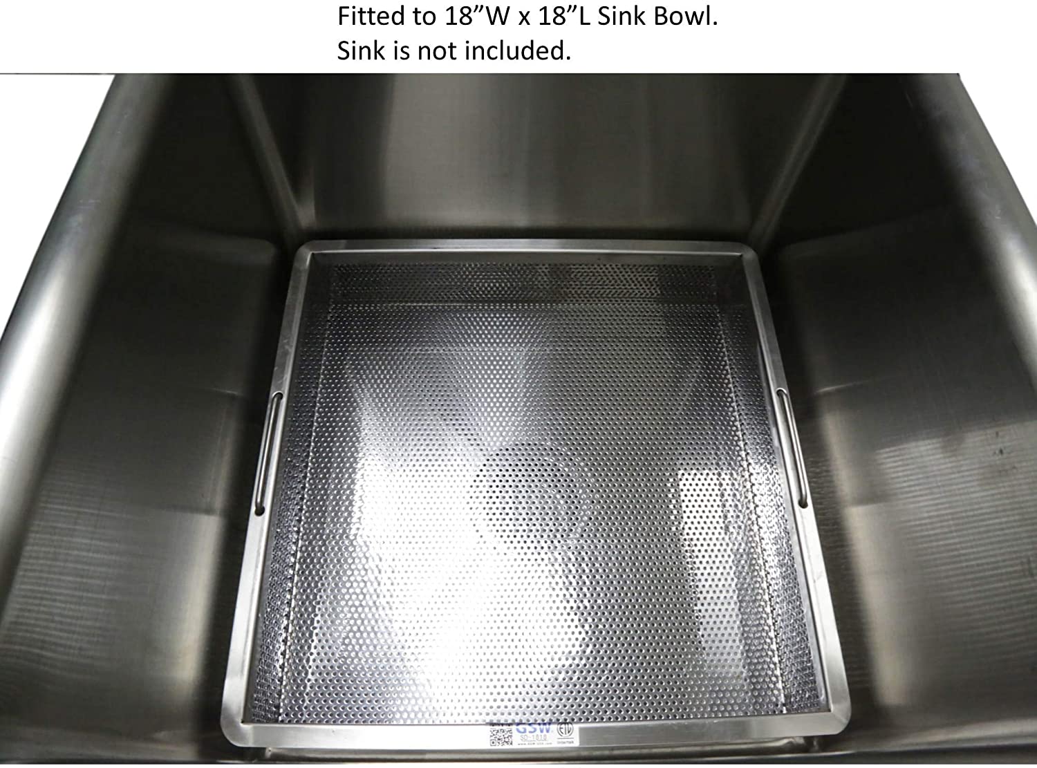 GSW Stainless Steel Compartment ETL Certified Drop-In Sink Drain Basket (18" x 18", Drain Basket)