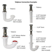 LEYSO Stainless Steel 1" NPS Thread Bar Sink 3-1/4” Drain with Tailpiece for 1-3/8" Sink Opening (7” Combo)