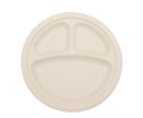 Total Papers 9” 3 Compartment Eco-Friendly Compostable Wheat Straw Round Plates (500 pcs)