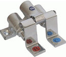 AA Faucet Foot Operated Valves with Red & Blue Index Brass Pedals