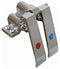 AA Faucet Knee Operated Valves with Red & Blue Index Brass Pedals