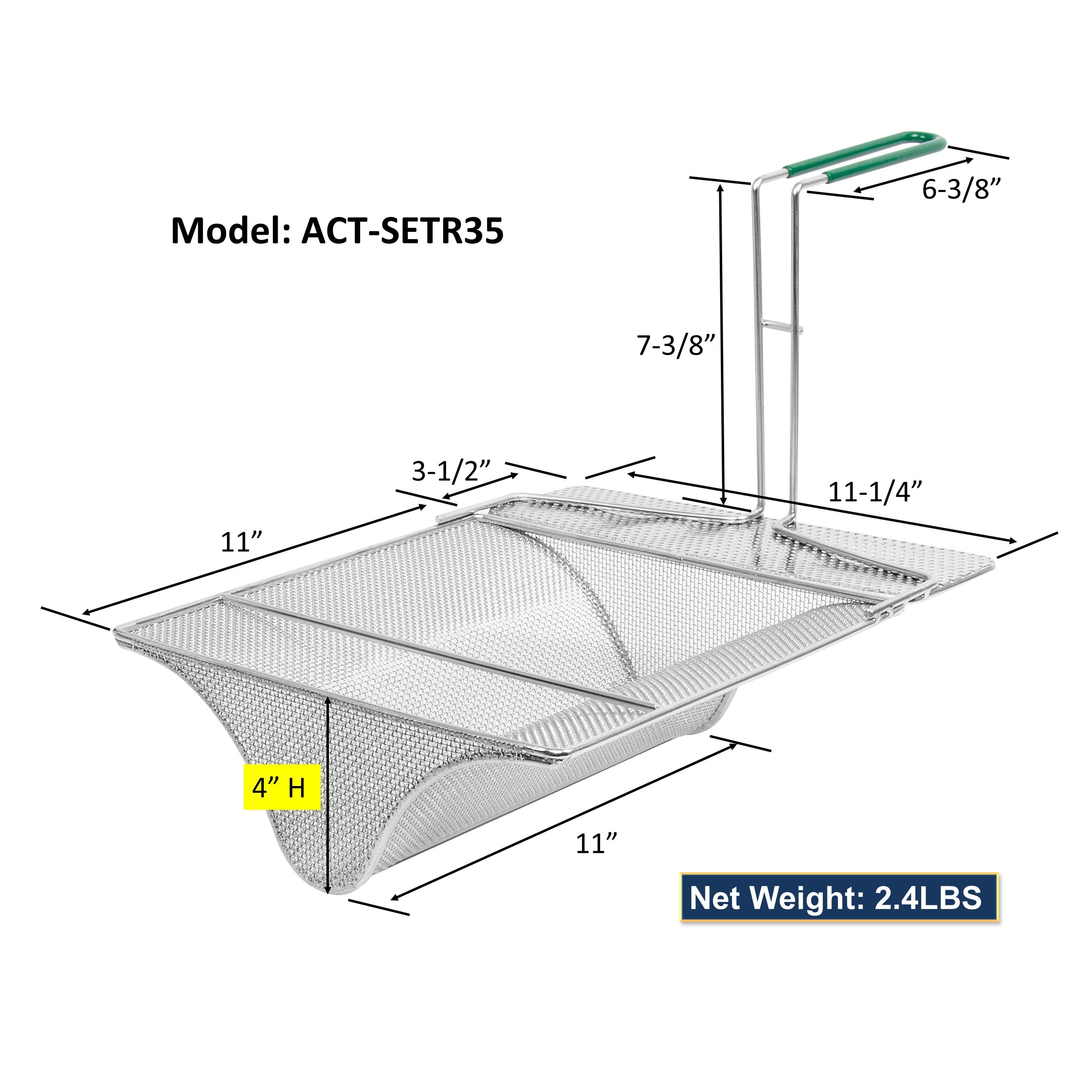 GSW ACT-SETR35 304 Stainless Steel Sediment Tray for Fry Master MJ 35 Gas Fryers (11-1/4”W x 14-1/2”L x 4”H)