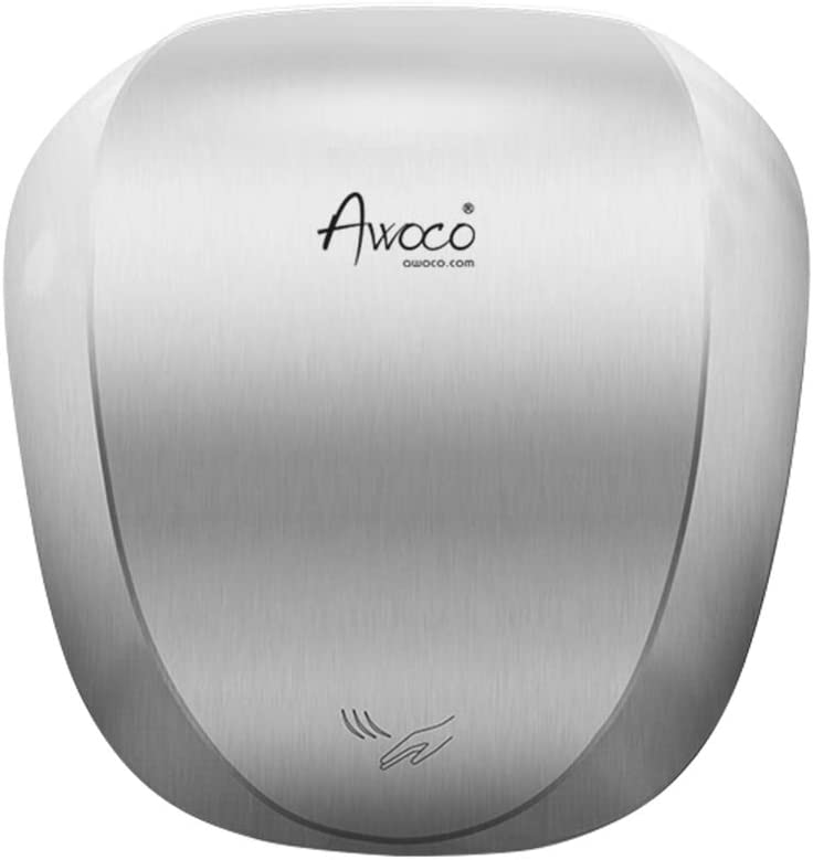 Awoco Standard 1450W 120V Heavy Duty Stainless Steel Automatic High Speed Hand Dryer, UL Certified