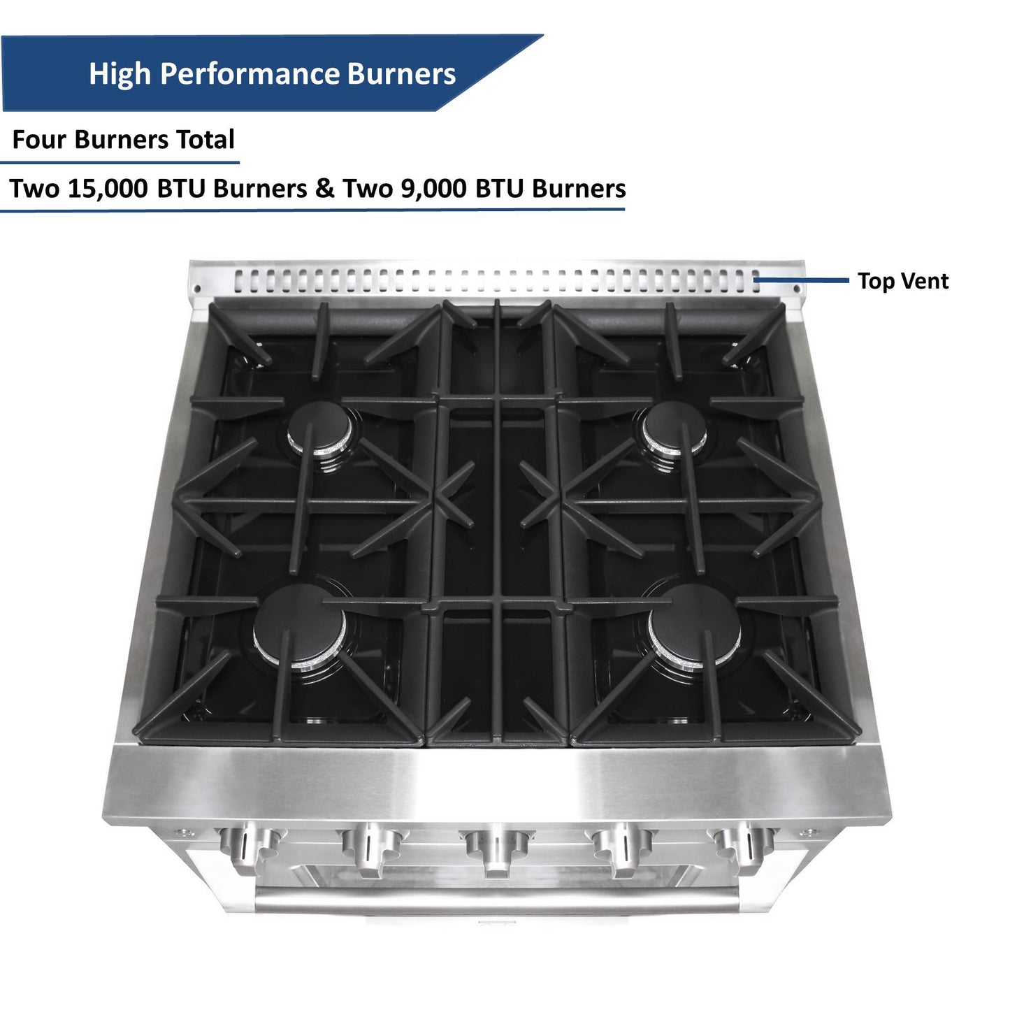 Combo Awoco 30” Freestanding 4 Burners Range with 30'' RH-S10-30E Under Cabinet Range Hood