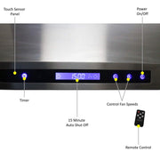 Combo Awoco 36” Freestanding 6 Burners Range with 36'' RH-WT-36 Wall Mount Range Hood