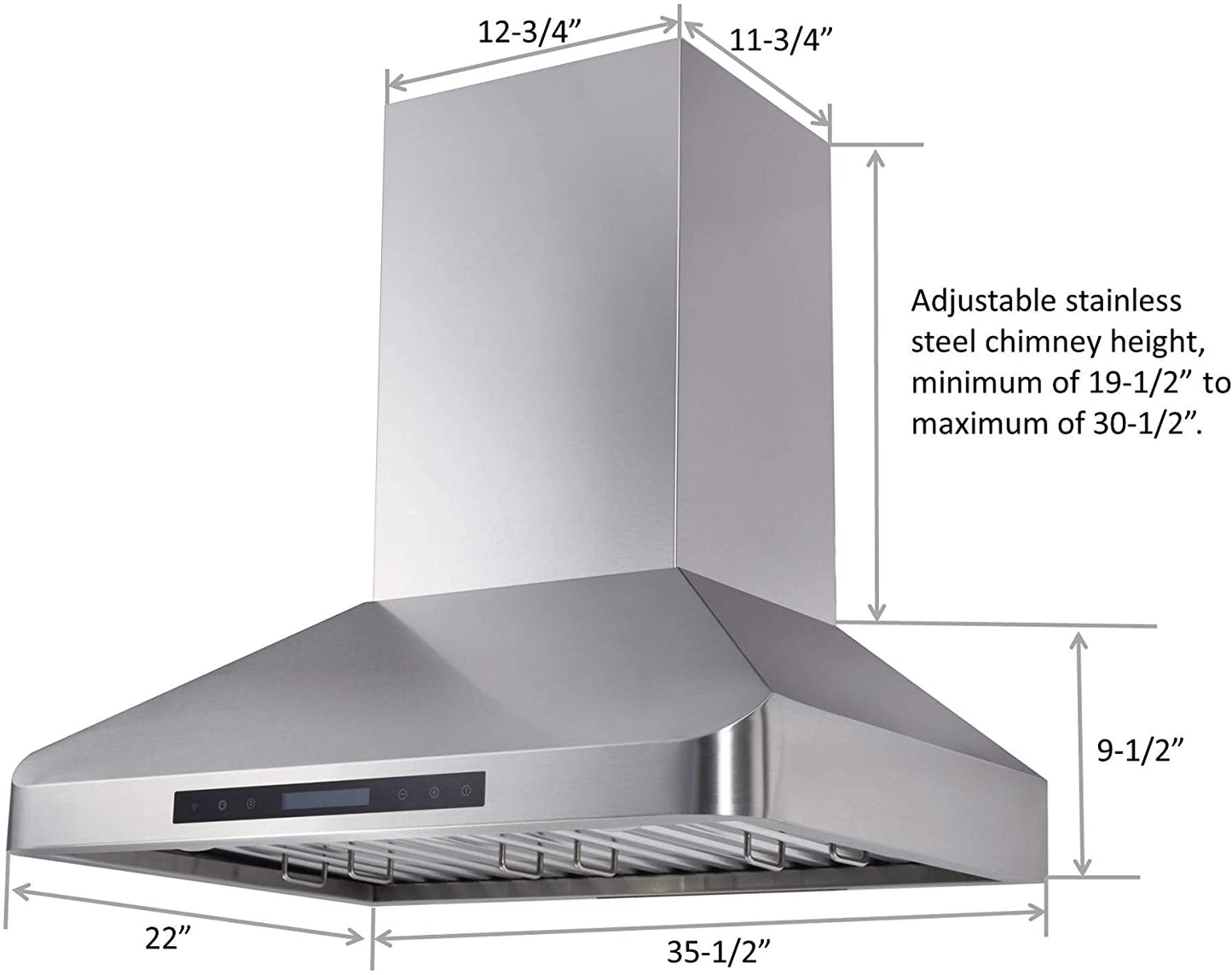 Combo Awoco 36” Freestanding 6 Burners Range with 36'' RH-WT-36 Wall Mount Range Hood