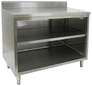 GSW Stainless Steel 4" Rear Upturn Enclosed Work Table Cabinet No Door 30"(W) x 48"(L) x 35"(H)
