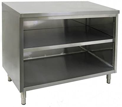 GSW All Stainless Steel Flat Top Enclosed Work Table Cabinet No Door 24"(W) x 60"(L) x 35"(H)