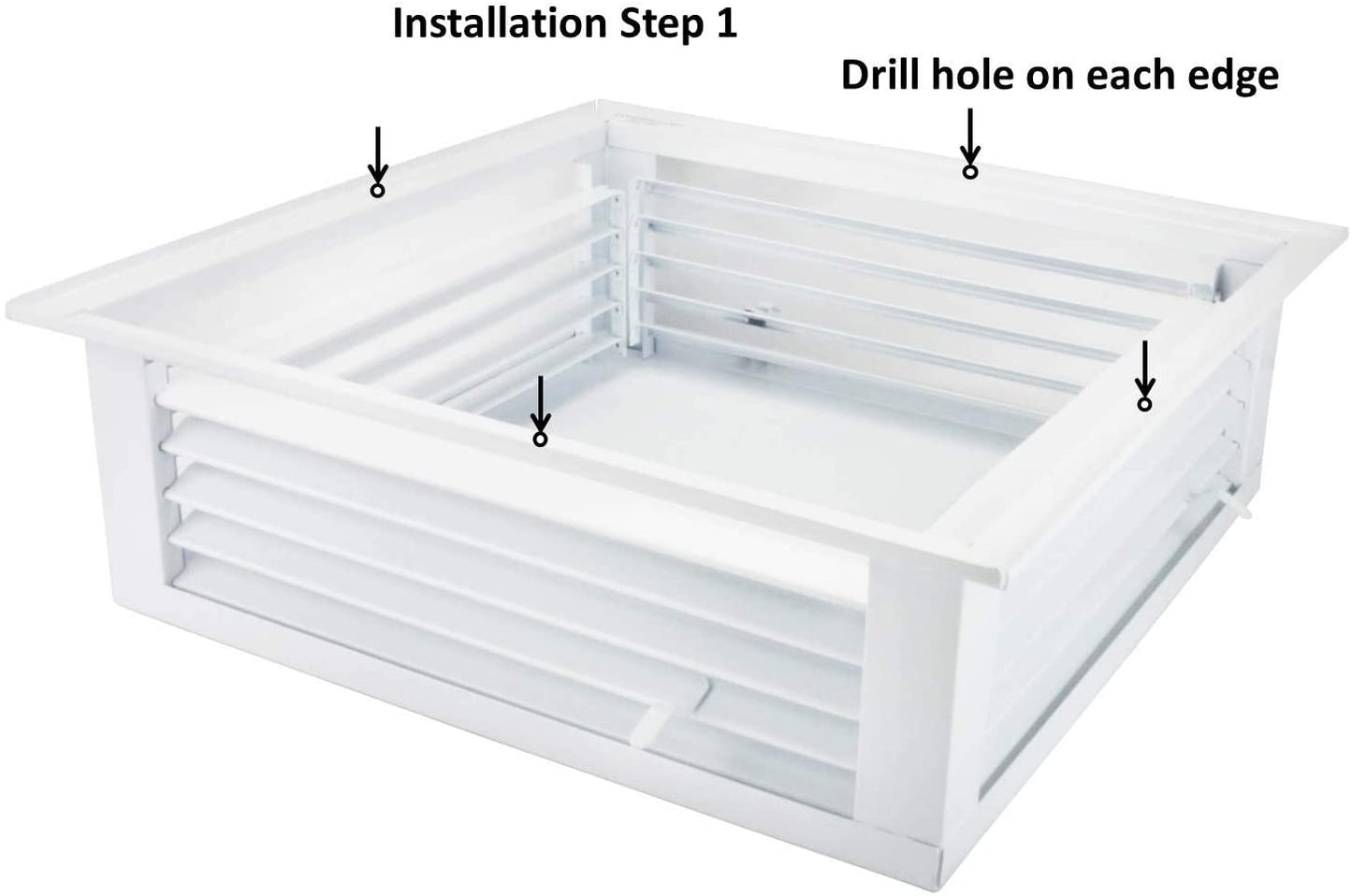 [Used] GSW21-K05-CR-DF-24P GSW 24” White Powder Coated 4-Way Adjustable Air Diffuser for Evaporative Swamp Cooler, 26” Mounting Edge (24"x24"x6")