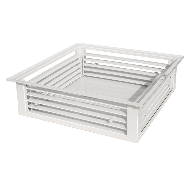 GSW 16” White Powder Coated 4-Way Adjustable Air Diffuser for Evaporative Swamp Cooler, 18” Mounting Edge (16"x16"x6")