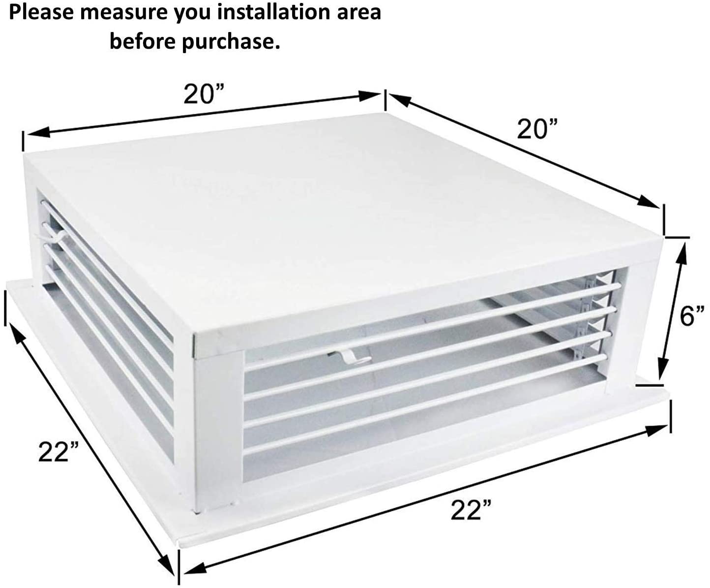 [Like New] GSW21-K07-CR-DF-20P GSW 20" White Powder Coated 4-Way Adjustable Metal Diffuser for Evaporative/Swamp Cooler (20"x20"x6")