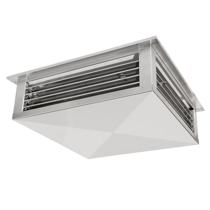 GSW 14” Stainless Steel 4-Way Adjustable Air Diffuser for Evaporative Swamp Cooler, 16” Mounting Edge (14"x14"x6")