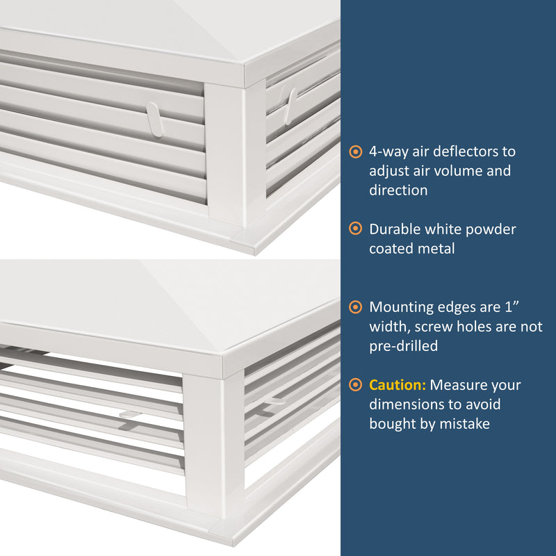 [Refurbished] GSW21-K08-CR-DF-20P GSW 20" White Powder Coated 4-Way Adjustable Metal Diffuser for Evaporative/Swamp Cooler (20"x20"x6")