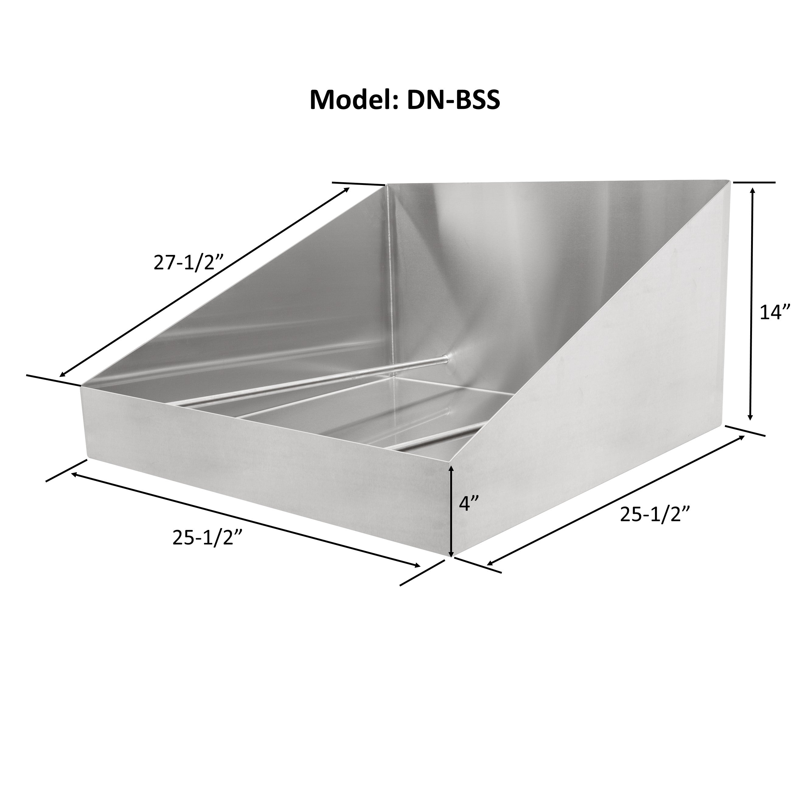 GSW DN-BSS Stainless Steel Donut Table Bottom Trash Basket (25-1/2"W x 25-1/2"D x 14"H)