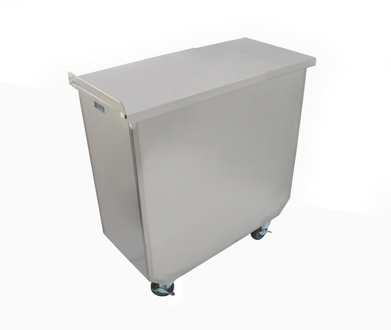 GSW Stainless Steel Commercial Flour Container with One Sliding Cover Storage Bin ETL Certified (12"x25"x27")