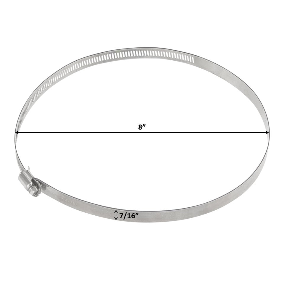 Awoco 8” Stainless Steel Adjustable Duct Clamp, 194-216 mm Hose Clamp, Worm Gear Duct Clamp