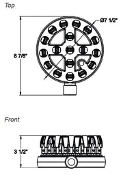 GSW WR-JBD18 Chinese Wok Range 18 Tips Jet Burner, Duck Mouth Shape, Copper Tips, Cast Iron Body