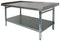 GSW Commercial Equipment Stand with Stainless Steel Top, 1 Galvanized Undershelf, 1" Upturn on 3 Sides & Adjustable Bullet Feet, 24"W x 48"L x 24"H, NSF Approved