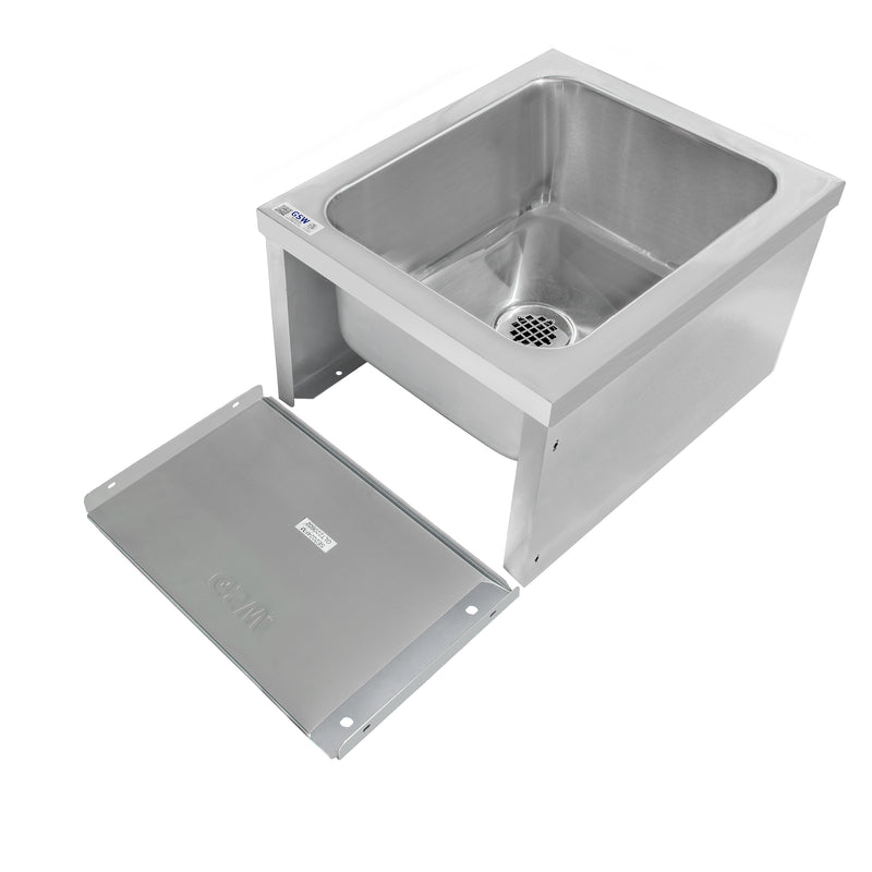 GSW SE2024FM Commercial Stainless Steel Floor Mount Mop Sink With Strainer - Perfect for Restaurant, Bar, Buffet (20"W x 24"L x 14"H)