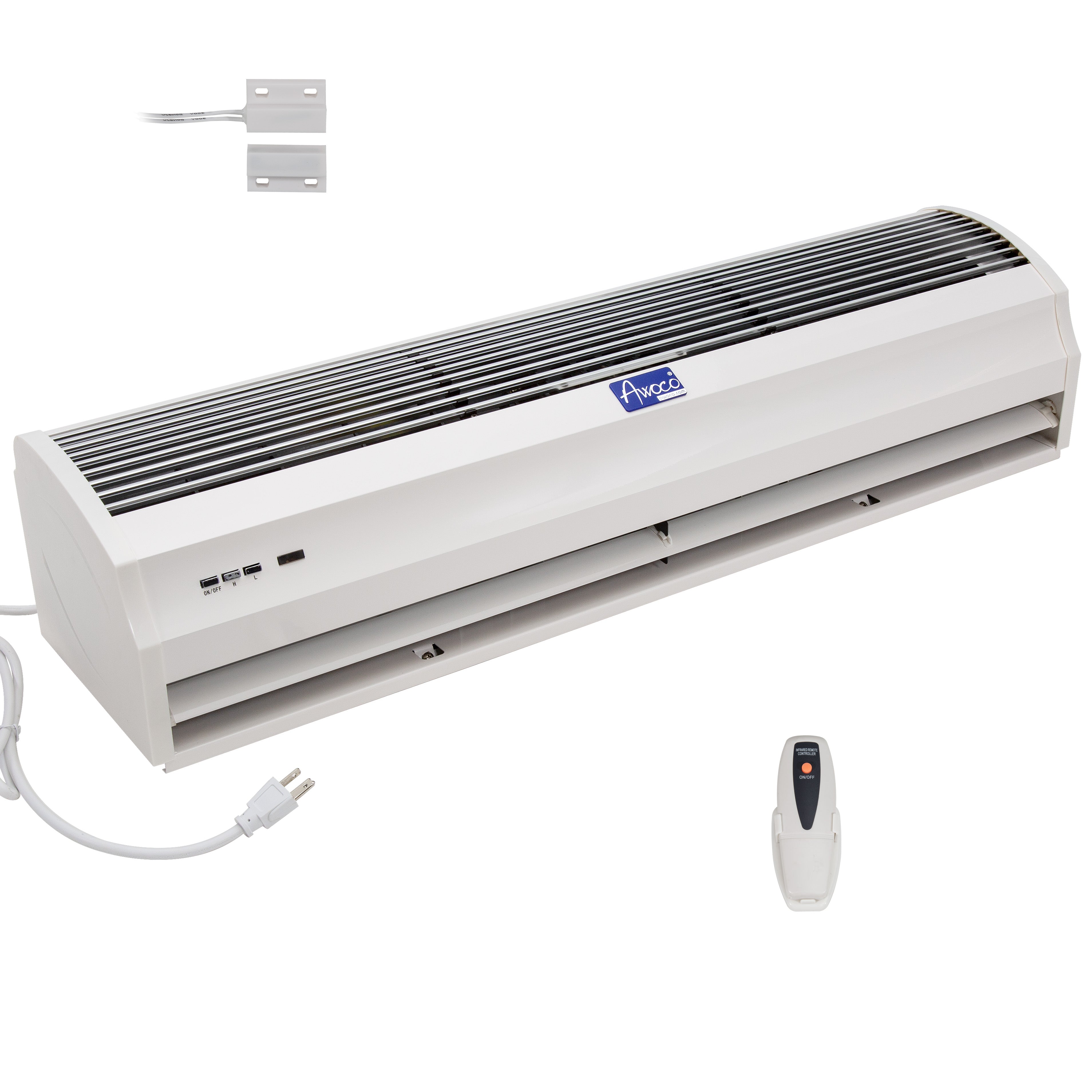 Awoco 40” Slimline 2 Speeds 1250 CFM Indoor Air Curtain, CE Certified, 120V Unheated with Remote Control and Magnetic Switch, Powerful, Quiet, Small Body, Light Weight, 3 Year Warranty