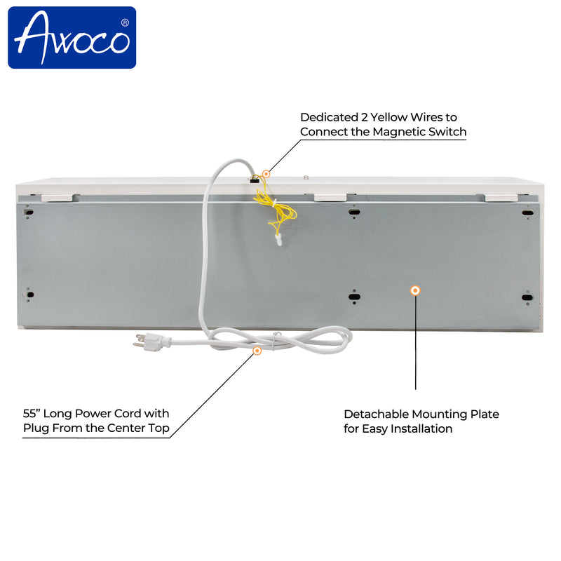 Awoco 60" Super Power 1 Speed 2400 CFM Commercial Indoor Air Curtain, 120V Unheated, ETL & UL Certified to Meet NSF 37 Food Service Standard