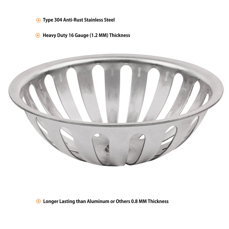 Leyso FS-SSS Type 304 Stainless Steel Heavy Duty Dome Strainer for 12" Floor Sink. 5-1/2" Diameter