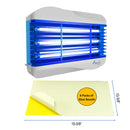 Awoco FT-3W45-LED 15 W Wall Mount Sticky Fly Trap Lamp with 3 LED UV Lights for Capturing Flies, Mosquitoes, Moths and Flying Insects (Fly Trap + 6 Glue Boards)