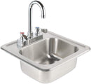 GSW Mini 13" x 13" Drop-in Hand Sink with Lead Free 3-1/2” Spout Faucet & Strainer, ETL Certified