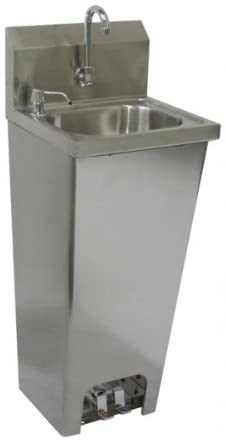 GSW Stainless Steel Hand Sink with Faucet, Foot Operated Valve and Soap Dispenser