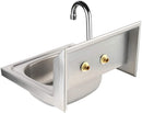 GSW Stainless Steel Wall Mount Hand Sink with 4" Gooseneck Faucet and Strainer, ETL Certified