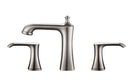 AA Faucet 3 Hole Widespread, Dual Handle, Angular Design, Brushed Nickel Stainless Steel Bathroom Faucet.