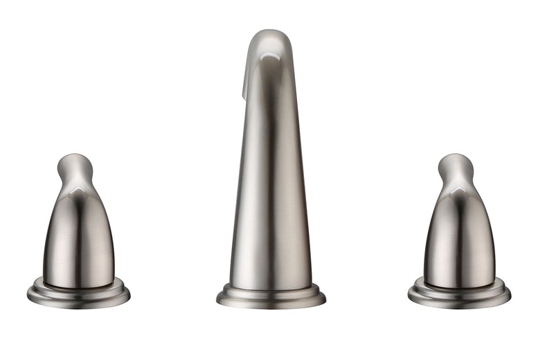 AA Faucet 3 Hole Widespread, Dual Handle, Brushed Nickel Stainless Steel Bathroom Faucet.