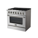 Awoco Professional 36” Freestanding 6 Burners Liquid Propane Gas Range with 4.5 cu ft. Convection Oven and 2 Racks