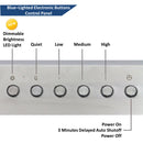 Awoco RH-SP08-N30 Powerful Quiet Split Series 5" High Stainless Steel Under Cabinet 4 Speeds 1000CFM Range Hood with 2 LED Lights, 8" Round Top Vent - 30" Width HOOD + BLOWER (30"W 8" Split)