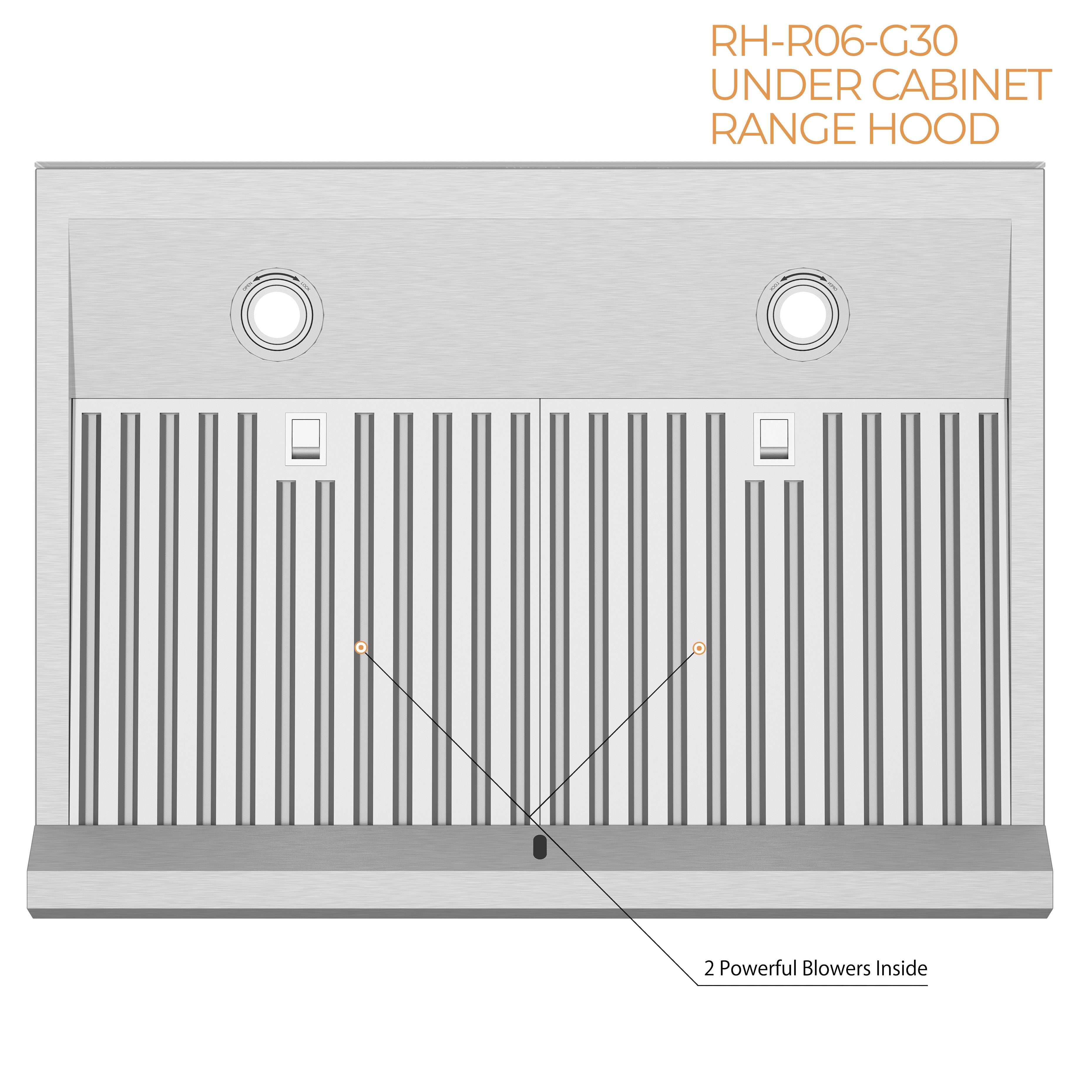 Awoco 30 900 CFM Ducted Under Cabinet Range Hood in Stainless Steel RH-C06-30
