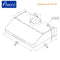 Awoco RH-S10-30S Under Cabinet Supreme 7” High Stainless Steel Range Hood, 4 Speeds, 8” Round Top Vent, 1000CFM, with Remote Control