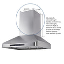 Awoco Adjustable Stainless Steel XL Chimney for Wall Mount Range Hood (XL Chimney Only)