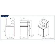 GSW S-WRA32 Full Stainless Steel 32 Gallons Waste Receptacle, Trash Bin Cabinet, with Top Tray Shelf, 26” x 26” x 54-1/2”