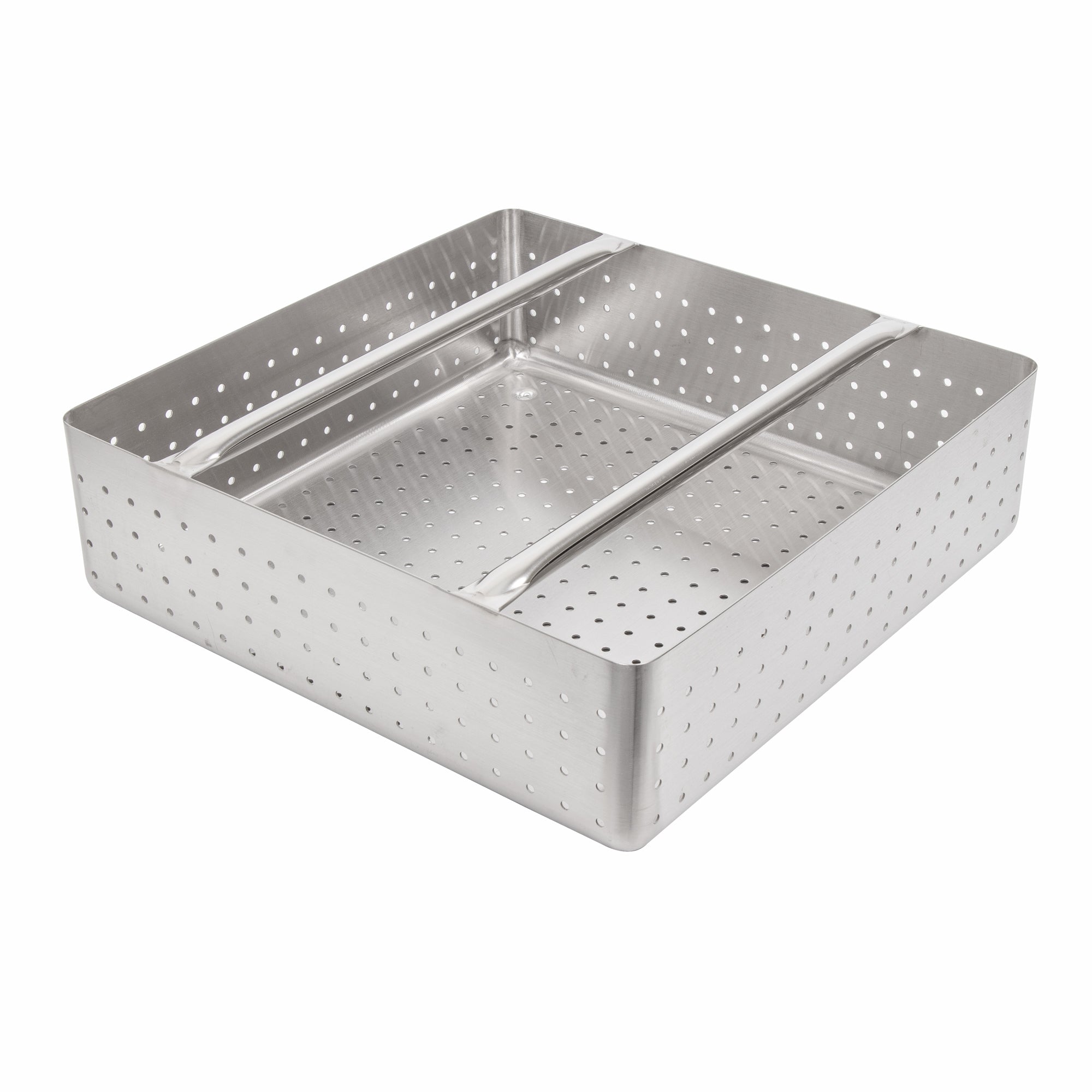 GSW Stainless Steel Scrap Basket with Welded Rack Slide Rails, 19-1/2"W x 19-1/2"L, ETL Certified (20" x 20", Scrap Basket)