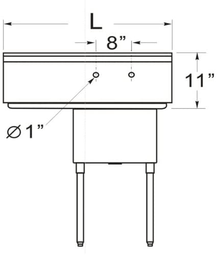 GSW 1 Compartment Stainless Steel Commercial Food Preparation Sink w/ Left Drainboard ETL Certified (18" x 18" Sink Only)