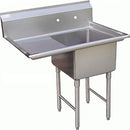 GSW 1 Compartment Stainless Steel Commercial Food Preparation Sink w/Left Drainboard ETL Certified (15" x 15" Sink Only)