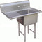 GSW 1 Compartment Stainless Steel Commercial Food Preparation Sink w/ Left Drainboard ETL Certified (18" x 18" Sink Only)