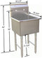 GSW 1 Compartment Stainless Steel Commercial Food Preparation Sink w/ Crossing Bar on Legs ETL Certified (15"x15" Tub)