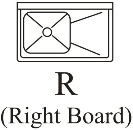 GSW 1 Compartment Stainless Steel Commercial Food Preparation Sink w/Right Drainboard ETL Certified (15" x 15" Sink Only)