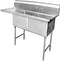 GSW 2 Compartment Stainless Steel Commercial Food Preparation Sink w/ Left Drainboard ETL Certified (18" x 18" Sink Only)