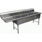 GSW 3 Compartment Stainless Steel Sink 18" x 18"x 12"D W/ 15" Left Drainboard NSF Approved