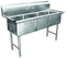GSW 3-Compartment Stainless Steel Commercial Food Preparation Sink w/ 1" Adjustable Bullet Feet ETL Certified (24" x 24" Sink Only)