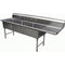 GSW 3 Compartment Stainless Steel Sink 18" x 18"x 12"D W/ 15" Right Drainboard NSF Approved