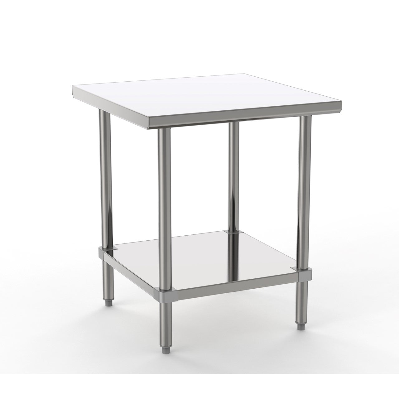 GSW Commercial Grade Flat Top Work Table with Stainless Steel Top, Galvanized Undershelf & Legs, Adjustable Bullet Feet, NSF/ETL Approved to Meet Sanitation Food Service Standard 37 (30"W x 30"L x 35"H)